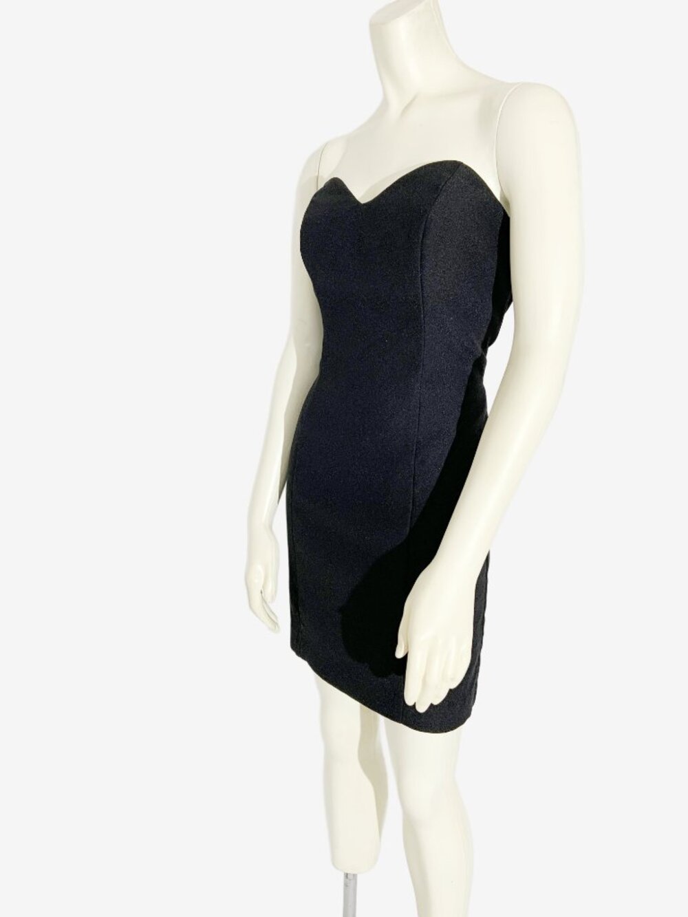 Vintage 1990s Black Strapless Corset Mini Dress / Made in Korea / size Large